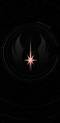 the star wars logo is shown in front of a dark background with stars and circles