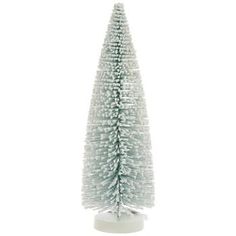 a small white christmas tree on a stand