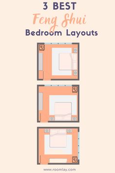 three bedroom layouts with the text 3 best teng shui bedroom layouts