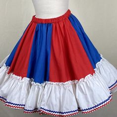 Shop Square Dance Petticoat, Dance Western, Red Ruffled Skirt For Dance, Red Ruffled Summer Petticoat, Retro Red Full Skirt, Vintage Red Skirt With Ruffles, Western Rockabilly, Square Dance Outfit, Vintage Patriotic