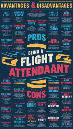 the poster for pros being a flight attendant