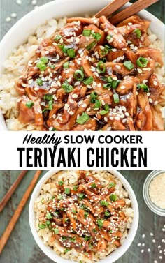 this healthy slow cooker teriyaki chicken is the perfect meal for busy nights