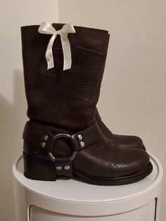 Short Length Boots, Mui Mui Boots, Short Moto Boots Outfit, Harness Shoes, Shoes For Fall 2023, Miu Miu Leather Boots For Fall, Harness Boots Outfit, Miu Miu Leather Boots, Miu Miu Biker Boots