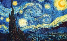 the starry night painting is very colorful