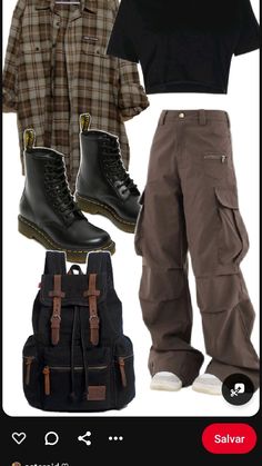 Clothes Grunge, Flannel Outfits, Grunge Outfit, Downtown Outfits, Clothes And Shoes, Vibe Clothes