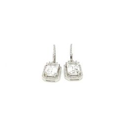 For Sale on 1stDibs - Please allow 2-4 weeks for this item to be delivered. Rock Crystal Emerald Cut Earrings with Diamond Trim in 18K White Gold, from 'Gossip' Collection. Luxury Emerald Cut Diamond White Earrings, Sterling Silver Halo Earrings For Evening, Sterling Silver Earrings With Halo Design For Evening, Sterling Silver Halo Design Earrings For Evening, Hand Set Sterling Silver Evening Earrings, Formal Sterling Silver Earrings - Hand Set, Formal Hand Set Sterling Silver Earrings, Hand Set Sterling Silver Earrings For Evening, Evening Halo Design Drop Earrings