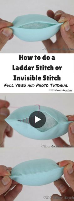 how to do a ladder stitch or invisible stitch video and photo tutor for beginners