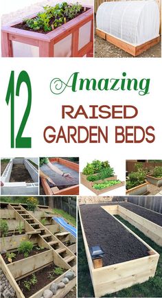 garden beds made out of wooden pallets with text overlay reading amazing raised garden beds