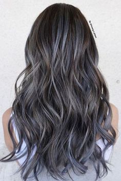 Brown Hair With Silver Highlights, Deep Brunette, Blonde Hair Colour Shades, Gray Highlights, Honey Highlights, Rambut Brunette, Dark Roots Blonde Hair