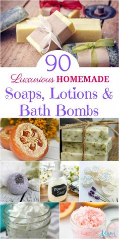 90 Luxurious Homemade Soaps, Lotions & Bath Bombs - Homemade Lotions, Easy Soap Recipes, Handmade Soap Recipes, Foam Soap, Nails Polish