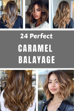 Revitalize your look with 24 mesmerizing caramel balayage hairstyles that offer endless versatility. This artful technique blends warm caramel tones seamlessly into your natural hair color, creating a multi-dimensional effect that's both elegant and low-maintenance. Whether you're after subtle highlights or a dramatic transformation, caramel balayage has something for everyone. Discover how this sought-after coloring method can enhance your features and elevate your entire appearance. Caramel Color Highlights Brunettes, Carmel Ombre Brunettes, Caramel Fall Hair Color, Fall Caramel Balayage, Caramel Highlights Formula, Brown Hair With Golden Balayage, Caramel Balayage Formula, Caramel Face Framing Highlights, Ombre Hair Caramel