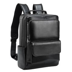 Woosir Black Leather 14 inch Laptop Backpacks Men’s Laptop Backpack, Handbag Business, Leather Backpack For Men, Leather Laptop Backpack, Leather Backpacks, Futuristic Style, Computer Backpack, Leather Laptop Bag, Black Leather Backpack