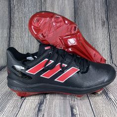 New Without Box Adidas Adizero Afterburner 8 Core Black/Team Power Red Metal Baseball Cleats. Mens Sizes Style H0976 Original Box Not Included. Shoes Are In New And Unworn Condition. 100% Authentic. Black Low-top Running Shoes For Sports Events, Black Lace-up Running Shoes For Sports Events, Black Running Shoes With Red Sole For Light Sports, Black Breathable Running Shoes For Sports Events, Breathable Black Running Shoes For Sports Events, Dynamic Red Fade-resistant Running Shoes, Adidas Red Running Shoes For Sports, Red Adidas Running Shoes For Sports, Red Training Sneakers With Shock Absorption