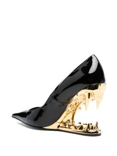 Gcds Morso 105mm Leather Pumps - Farfetch Expensive Heels, Muses Shoes, Designer Wedges, Ankle Pumps, Pretty Heels, Expensive Shoes, Slip On Pumps, Crystal Shoes, Pointed Heels