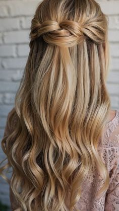 Chic and Charming: 15 Half Up Half Down Prom Hairstyles Ideas for Every Hair Type 39 Prom Hairstyles For Medium Hair, Thick Locks, Half Down Prom Hairstyles, Prom Hairstyle Ideas, Half Up Half Down Prom, Down Prom Hairstyles, Prom Hair Medium, Prom Hairstyle, Prom Hair Down