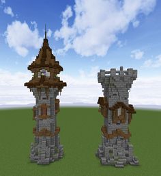 an image of two towers in the sky