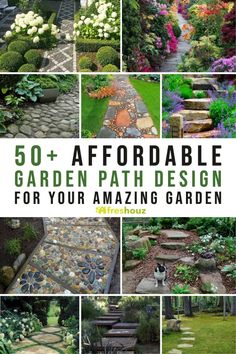 the cover of 50 + garden path design for your amazing garden