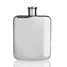 a white flask with a black top on a white background and reflection in the floor