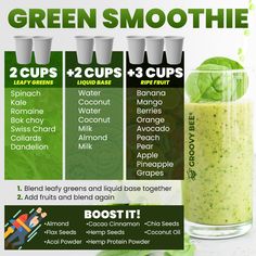 the green smoothie recipe is ready to be eaten