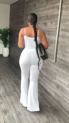 two piece set women outfits summer 2 piece set pants sets crop top women clothes 2022 summer outfit for woman Flare Leg Pants Outfit, Leg Pants Outfit, Sleeveless Suit, Two Piece Pants Set, Spaghetti Strap Tank Top, U Neck, Suit Fashion, White Casual, Summer Outfits Women