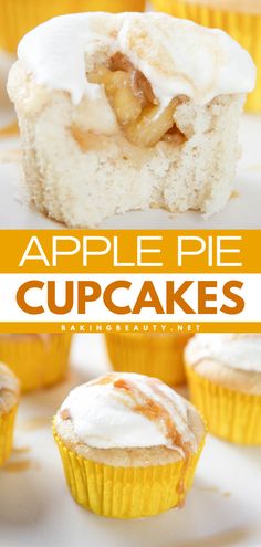 These Apple Pie Cupcakes are a perfect addition to your fall food recipes. With tender cinnamon cupcakes and a delicious apple pie filling, they make a wonderful option for simple Thanksgiving desserts! Apple Cinnamon Cupcakes, Georgia Recipes, Apple Pie Cupcakes, Cinnamon Cupcakes, Cupcakes Easy, Thanksgiving Cupcakes, Pie Cupcakes, Apple Pie Filling, Dinner Dessert