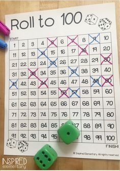 a roll to 100 game with two green dices