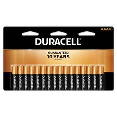 duracell aa batteries are shown in this image, with the number 10 on it