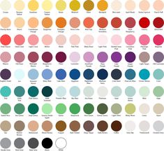 the color chart for different shades of paint