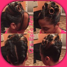 Epic updo French Roll Black Women, Black Hairstyles With Weave, Updo Styles, Fancy Hairstyles