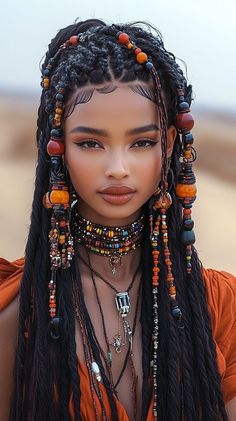 Native Braids Hairstyles, Box Braid Bangs, Braids Going To The Side, Braids Going Back, Unique Braid Styles, Braided Locs, Messy Bun Hair Piece, Unique Braids