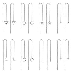 PRICES MAY VARY. Minimalism Earrings Set--8 Pairs of threader earrings in one order,and each earring is unique Meticulously Crafted--All these long chain earrings are made of 316L stainless steel,safe and not easy to fade.high-polished surface and strict electroplating process, smooth and shiny metal wire earrings,low-key gorgeous.Unique and personalized wearing and matching make you glamorous Design--Threader tassel chain tassel earrings length:10mm（3.94in), lightweight and comfortable to wear. Minimalist Metal Threader Earrings With Adjustable Chain, Minimalist Adjustable Threader Earrings, Minimalist Metal Dangle Threader Earrings, Minimalist Metal Threader Earrings As Gift, Minimalist Silver Metal Threader Earrings, Minimalist Chain, Earring Styles, Electroplating Process, Long Chain Earrings