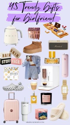 various items that are on top of each other with the words, 15 trendy gifts for