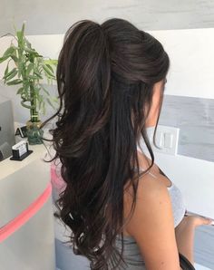 Prom Hairstyle, Blow Dry Hair, Hair 2018, Prom Hairstyles, Half Up Hair, Wedding Hair And Makeup, Hair Dos, Curled Hairstyles