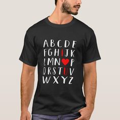 Love Valentine Cute Romantic Valentines Day Couple T-shirt, Men's, Size: Adult S, Black Gender: male. Pattern: graphic. Heart Alphabet, I Love You Funny, Love You Funny, Romantic Valentines Day, Valentines Day Heart, Retro Valentines, Valentine T Shirts, Romantic Valentine