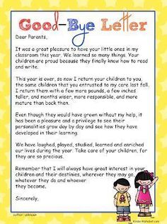 Check out different good-bye letter and poem options (some have rhyming lines) as well as a few gift ideas! Good Bye Letter, Preschool Yearbook, Teaching Games, Pe Games, Mrs Hudson