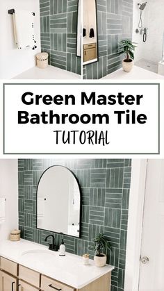 the bathroom is clean and ready to be used as a green master bathtub tile