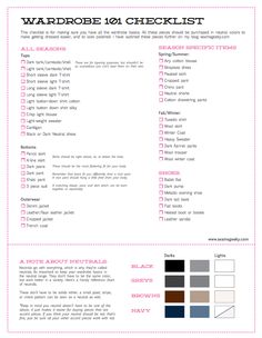 Closet Checklist, Capsule Wardrobe Planner, Cosplay Sewing, Wardrobe Organization, Wardrobe Planner, Wardrobe Building