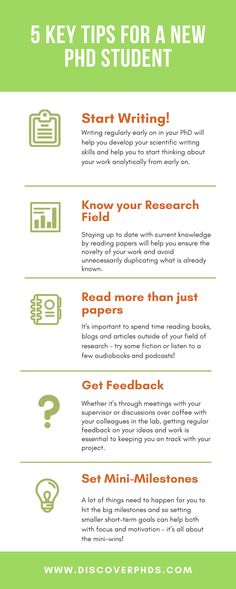 the five key tips for a new pho student info sheet on how to use it