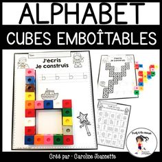 the alphabet cubes embotables are on display in this printable book