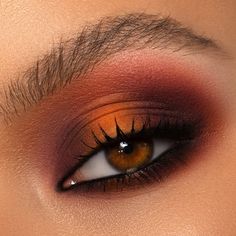 Brown Eye Makeup, Maquillage On Fleek, Orange Makeup, Beginners Eye Makeup, Cute Eye Makeup, Night Beauty, Eye Makeup Pictures, Brown Eye, Red Makeup