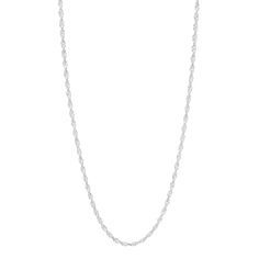 A dainty version of a classic 90's twisted chain from Maria Black. A perfect option for charms or wear solo. Metal: Recycled Sterling Silver Plating: White rhodium plated Length: 21.65" Silver Minimalist Rope Chain Necklace As Gift, Minimalist Silver Rope Chain Necklace As Gift, Minimalist Silver Rope Chain Necklace For Gift, Minimalist Sterling Silver Rope Chain Jewelry, Minimalist Sterling Silver Rope Chain Necklace, Sterling Silver Link Necklace With Rope Chain, Classic Sterling Silver Rope Chain Necklace, Classic Silver Charm Necklace, Classic Silver Chain Charm Necklace