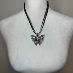 🖤chunky handmade butterfly necklace ~~ 🖤one ribbon cord and 3 polystered strings 🖤length 18'', with 2'' of extension chain 🖤these heart necklaces are super trendy and has been seen on devon lee carlson and bella hadid 🖤perfect gift for the holidays as well! 🖤available in a few colors and styles (see third photo) but purchase this listing is for the style and color in the first photo #heartnecklace #heartjewelry #2000s #fairycore #cottagecore jewelry y2k necklace handmade necklace Handmade Adjustable Silver Butterfly Necklace, Festival Butterfly Charm Necklaces, Festival Butterfly Charm Necklace, Handmade Adjustable Butterfly Necklace, Bohemian Butterfly Necklace Gift, Handmade Butterfly Necklace, 2000s Fairycore, Devon Lee Carlson, Cottagecore Jewelry