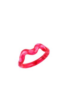 a pink ring on a white background