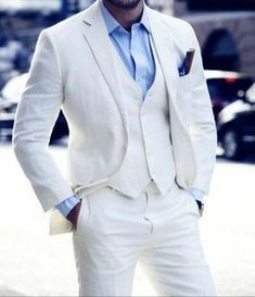 White Slim Fit Suit For Groom, White Fitted Suit For Groom, White Fitted Suits For Groom, Custom Fit White Tuxedo For Groom, White Custom Fit Tuxedo For Groom, White Custom Fit Three-piece Suit For Semi-formal, Elegant White Three-piece Suit Custom Fit, White Custom Fit Suit, White Custom Fit Suit With Notch Lapel