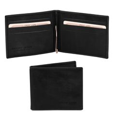 Exclusive Leather Card Holder With Money Clip - L'Atelier Global Leather Bifold Card Holder For Business, Classic Black Soft Leather Wallets, Classic Soft Leather Rectangular Wallet, Modern Formal Soft Leather Wallets, Modern Soft Leather Wallet For Formal Occasions, Modern Soft Leather Wallet For Formal Use, Modern Soft Leather Wallets For Formal Occasions, Classic Bifold Bag With Smooth Grain, Formal Soft Leather Rectangular Wallet