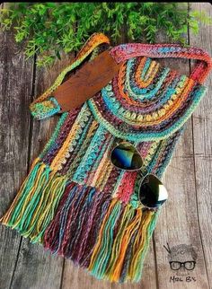 Crochet Bag Summer, Crossbody Crochet Bag, Under The Rainbow, Summer Marketing, Bag Summer, Summer Bag, Crochet Bag Pattern, Three Color, The Rainbow