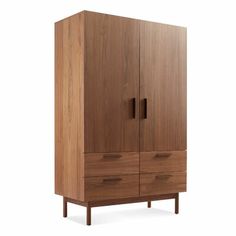 an armoire with two drawers on one side and a drawer at the other end