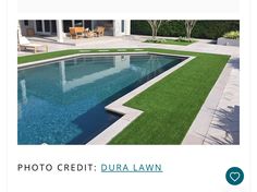 a pool with artificial grass in front of it and the words photo credit dural lawn