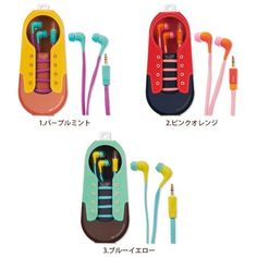 three different types of ear phones with headphones attached to each other, and in the same