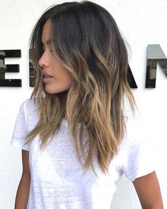 Dark Ombre Hair, Dark Brown Balayage, Brown Ombre Hair, Brown Hair Balayage, Medium Long Hair, Brown Balayage, Mom Hairstyles, Hair Color Balayage, Balayage Highlights